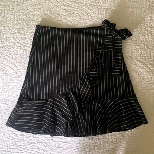 Reserved Ladies Black & White Stripe Pleated Skirt, Size M